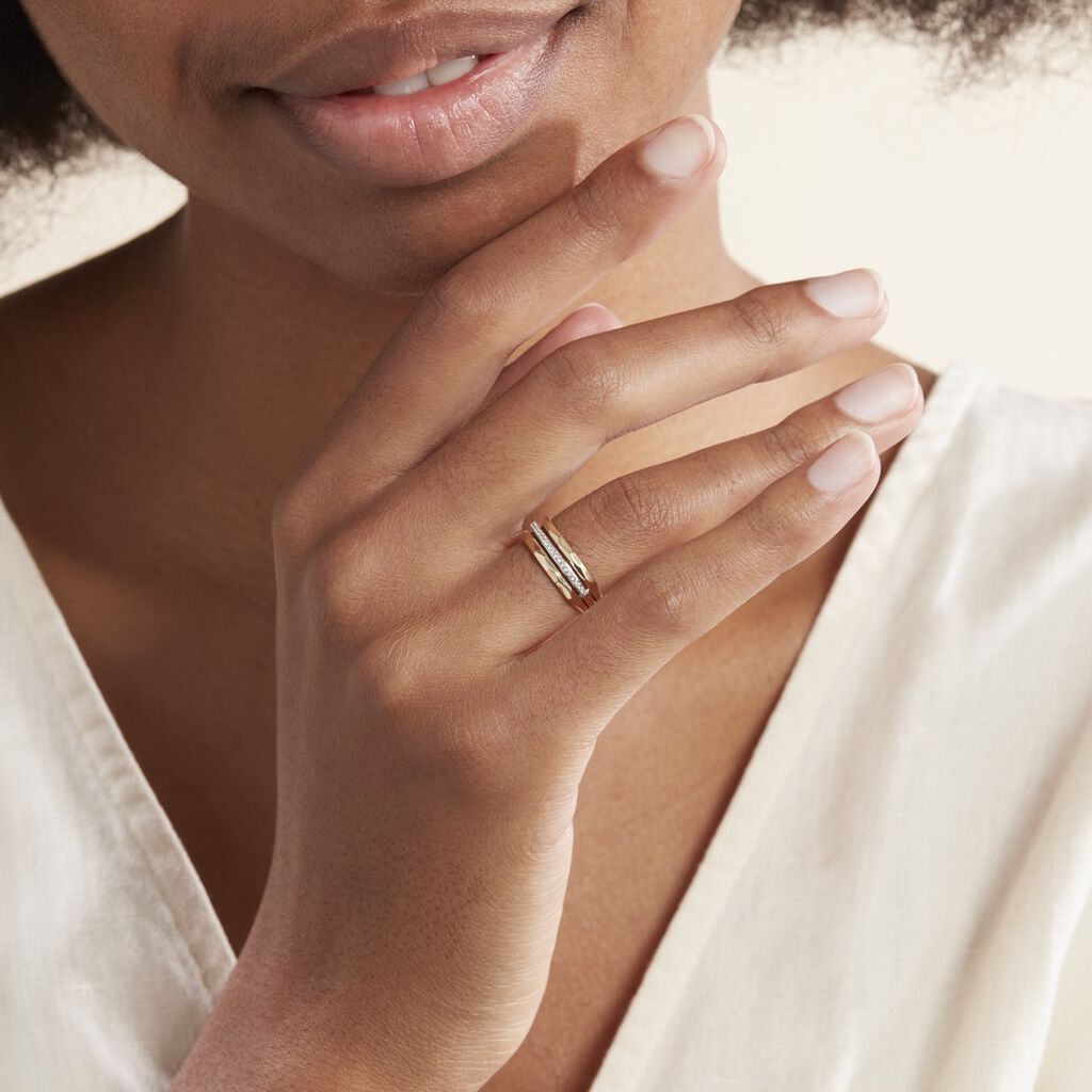 Bague Mauna Or Jaune Oxyde De Zirconium - Bagues avec pierre Femme | Histoire d’Or