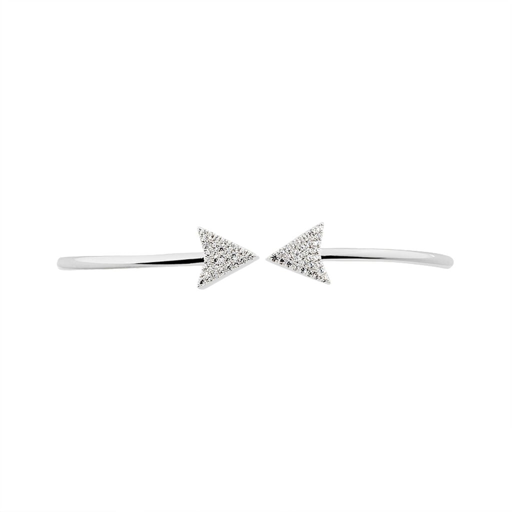 Bracelet Jonc Deva Argent Blanc Oxyde De Zirconium - Bracelets joncs Femme | Histoire d&rsquo;Or