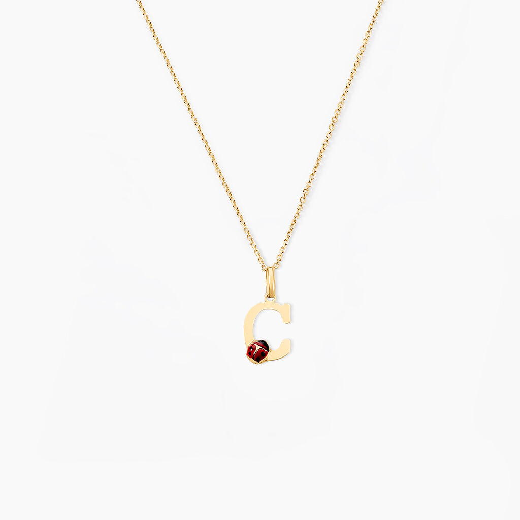 Pendentif Helidie Coccinelle Lettre Or Jaune - Pendentifs Enfant | Histoire d&rsquo;Or
