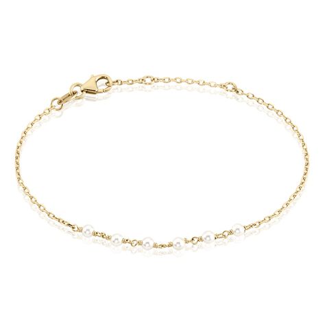 Bracelet Plaqué Or Jaune Aglaya Perles D'imitation - Bracelets fantaisie Femme | Histoire d’Or