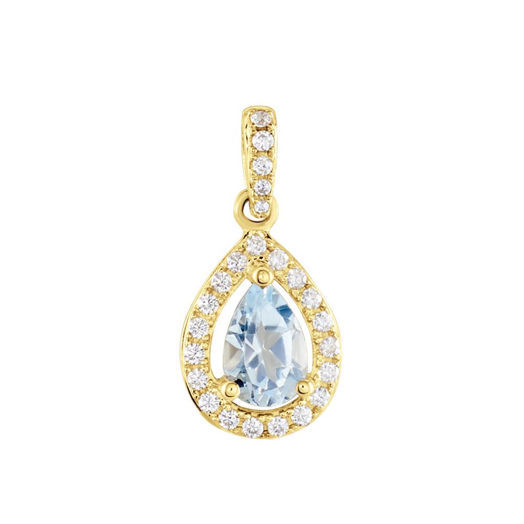Pendentif Desiderius Or Jaune Topaze Oxydes De Zirconium