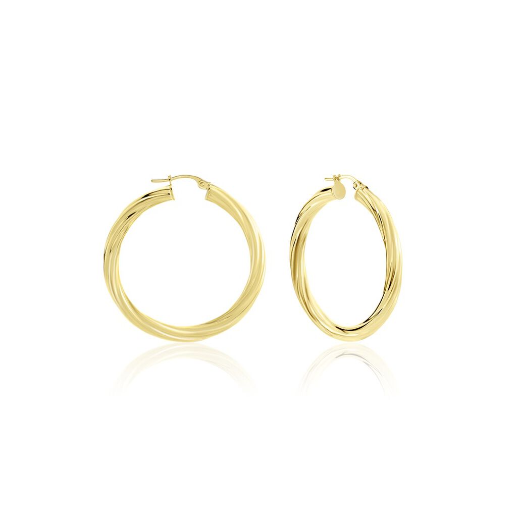 Cr&eacute;oles Or Jaune Torsad&eacute; - Boucles d'oreilles cr&eacute;oles Femme | Histoire d&rsquo;Or