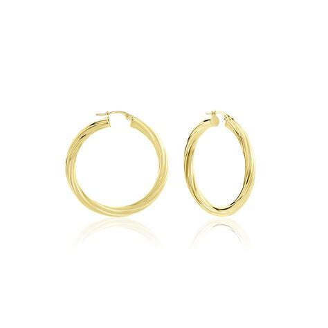 Cr&eacute;oles Or Jaune Torsad&eacute; - Boucles d'oreilles cr&eacute;oles Femme | Histoire d&rsquo;Or