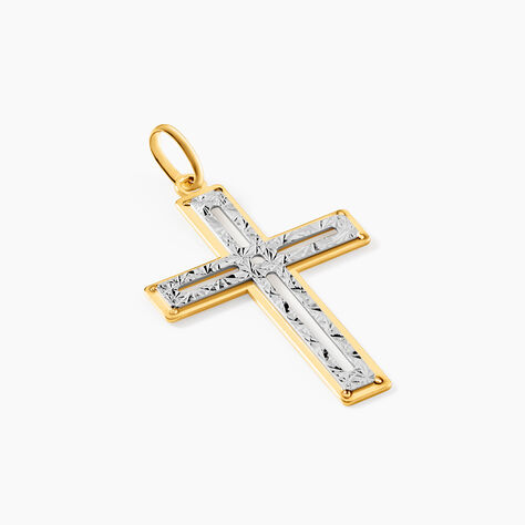 Pendentif Casey Croix Or Bicolore - Pendentifs Communion Femme | Histoire d&rsquo;Or