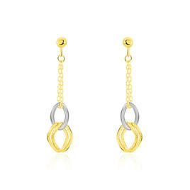 Boucles D'oreilles Pendantes Louisa Or Bicolore - Boucles d'oreilles pendantes Femme | Histoire d’Or
