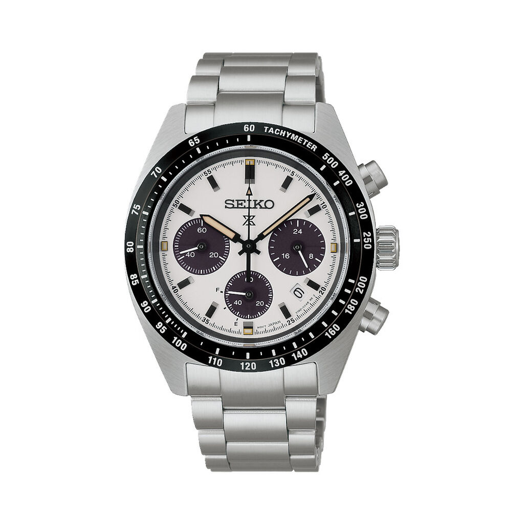 Montre Seiko Prospex Speedtimer Blanc - Montres solaires Homme | Histoire d&rsquo;Or