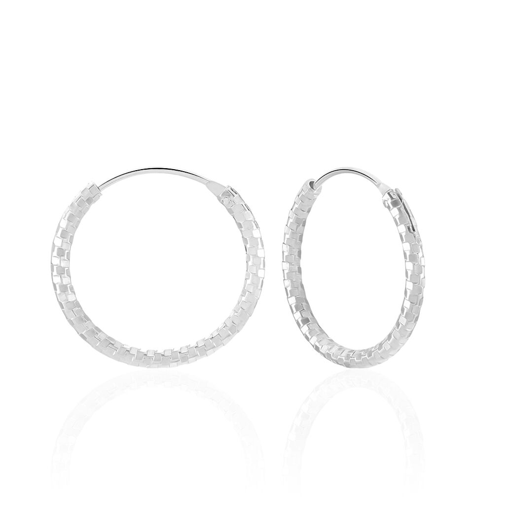 Créoles Argent Blanc Agathe