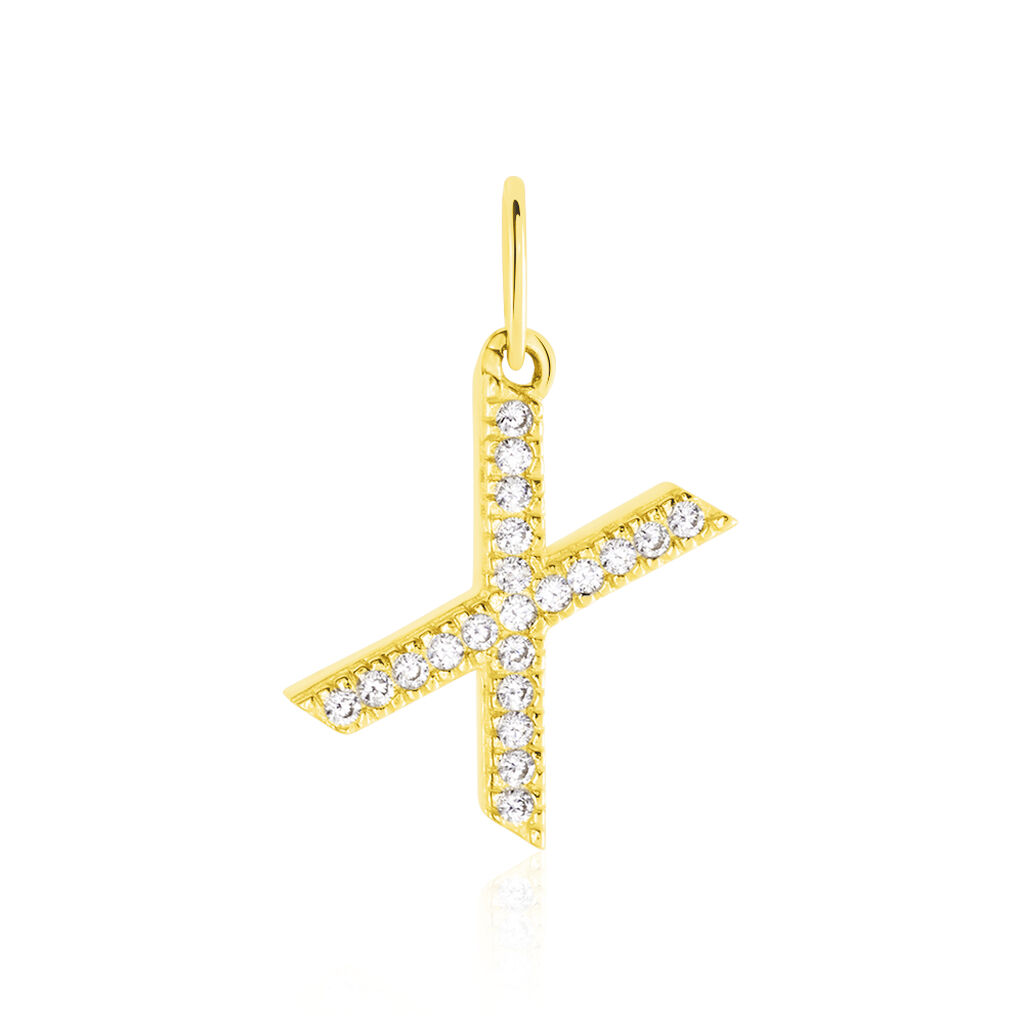 Pendentif Lettre X Or Jaune Oxyde