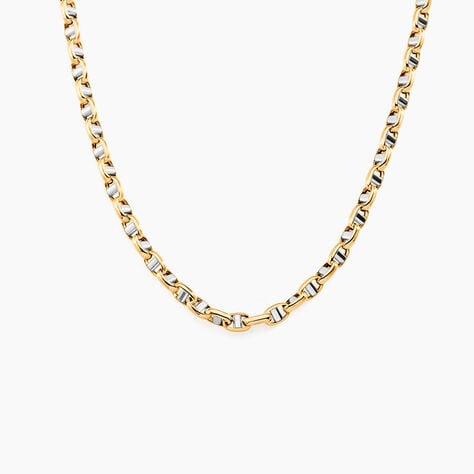 Collier Carlo Or Bicolore Maille Marine Ronde - Chaines Homme | Histoire d&rsquo;Or