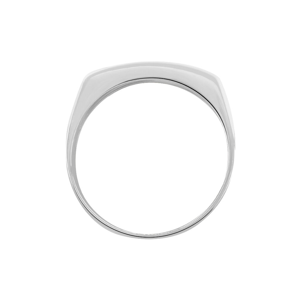 Chevalière Argent Blanc Oxyde De Zirconium - Chevalières Homme | Histoire d’Or