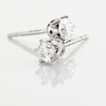 Boucles D'oreilles Puces Natalia Pl Platine Blanc Diamant - Clous d'oreilles Femme | Histoire d&rsquo;Or