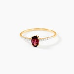 Bague Or Jaune Rhodolite Oxydes de Zirconium - Bagues solitaires Femme | Histoire d&rsquo;Or