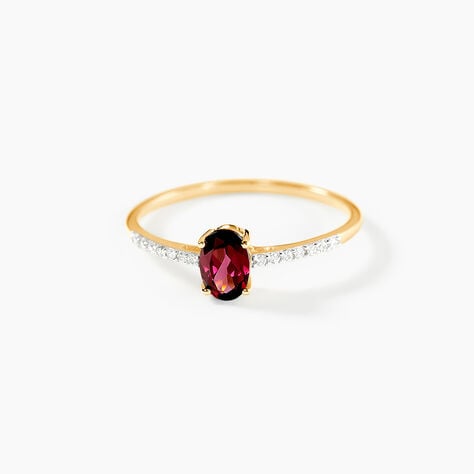 Bague Or Jaune Rhodolite Oxydes de Zirconium - Bagues solitaires Femme | Histoire d&rsquo;Or