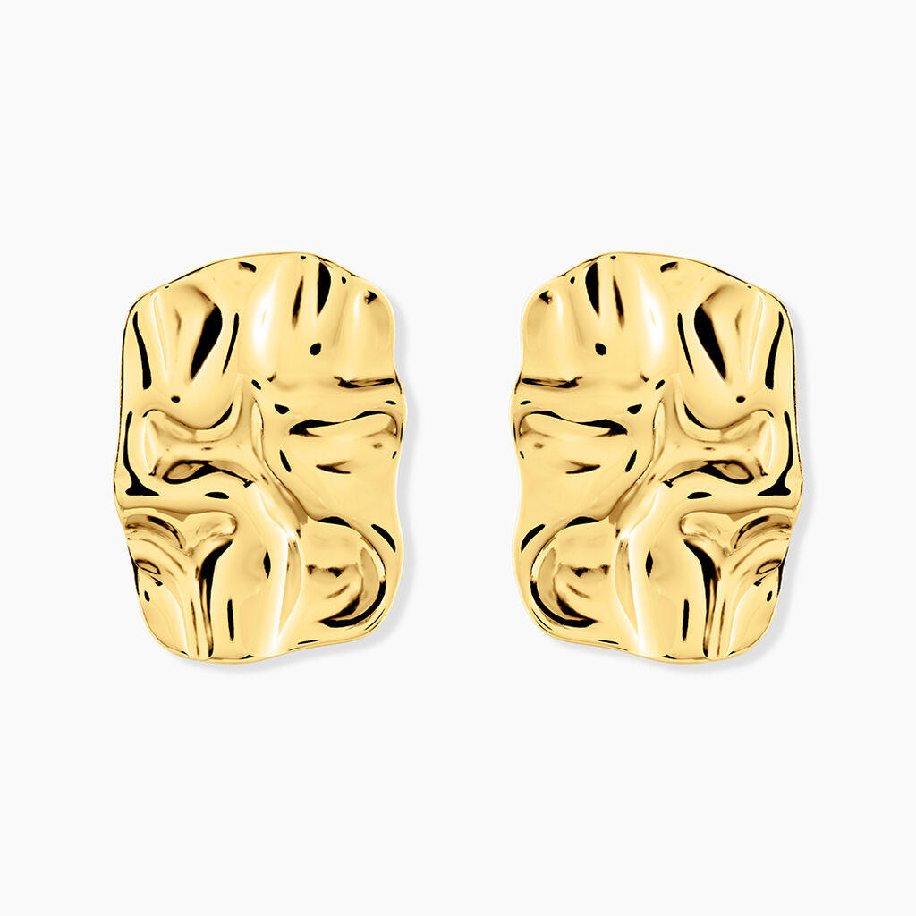 Boucles D'oreilles Puces Maelisa Acier Jaune Sans Pierre - Boucles d'oreilles fantaisie Femme | Histoire d&rsquo;Or