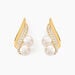 Boucles D'oreilles Puces Loeva Or Jaune Perle De Culture Et Oxyde - Clous d'oreilles Femme | Histoire d’Or