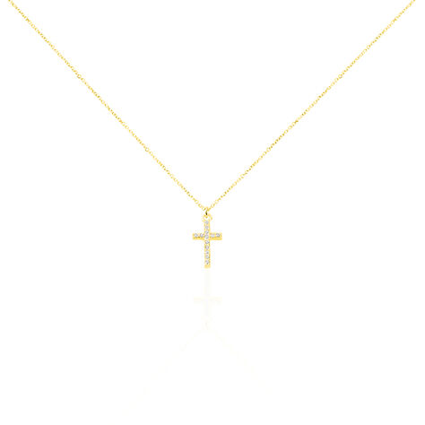 Collier Cobeia Croix Maille Forçat Or Jaune Oxyde De Zirconium - Colliers Femme | Histoire d’Or