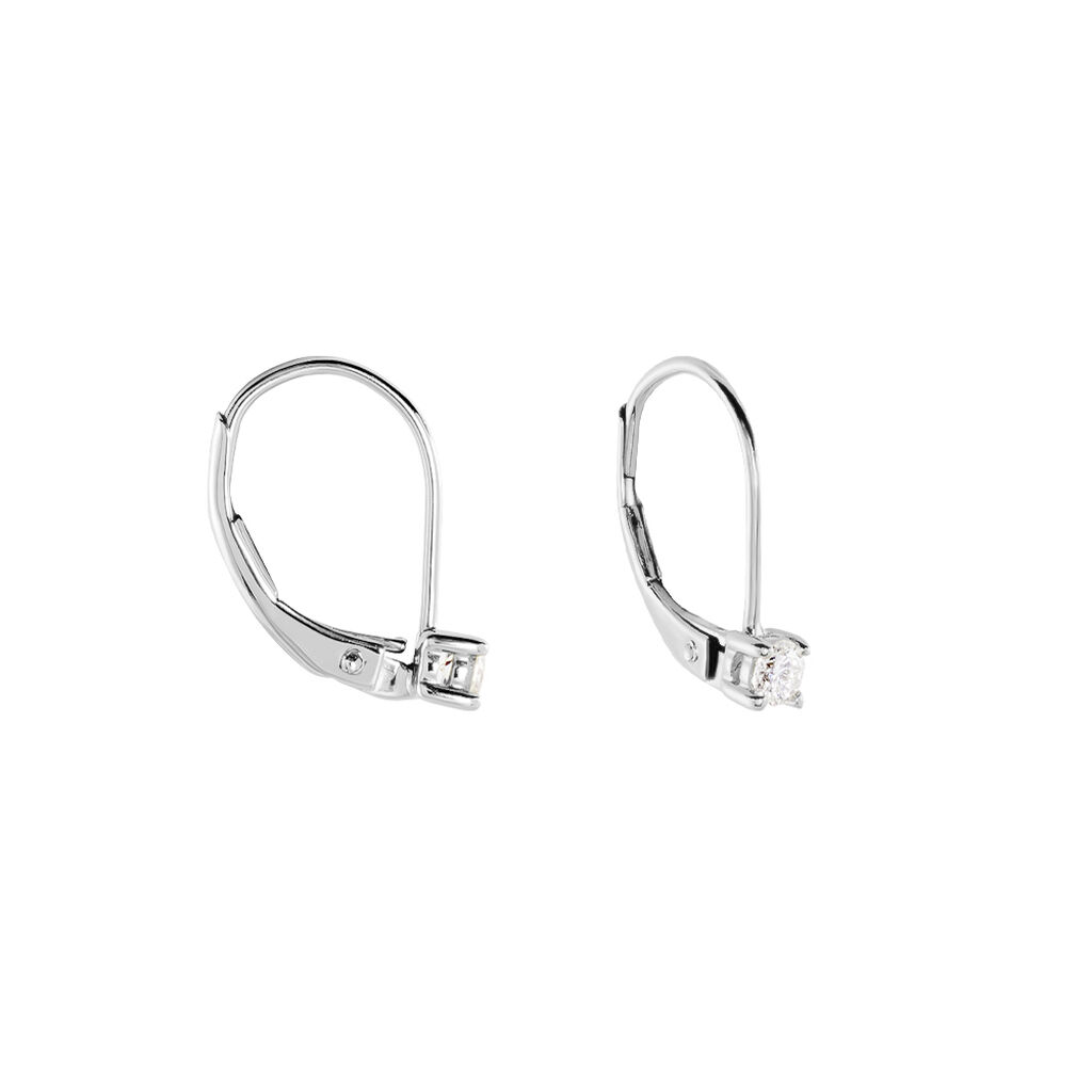 Boucles D'oreilles Pendantes Victoria Or Blanc Diamant - Boucles d'oreilles pendantes Famille | Histoire d&rsquo;Or