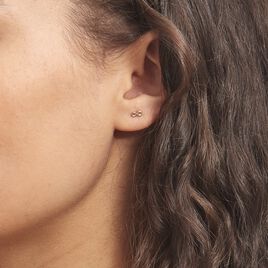 Boucles D'oreilles Puces Annie-francoise Infini Or Jaune - Clous d'oreilles Femme | Histoire d’Or