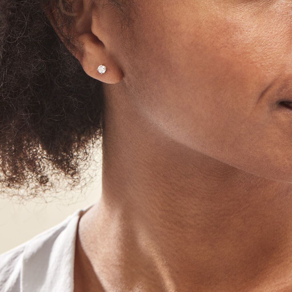 Boucles D'oreilles Puces Aphrodite Or Jaune Diamant - Clous d'oreilles Famille | Histoire d’Or