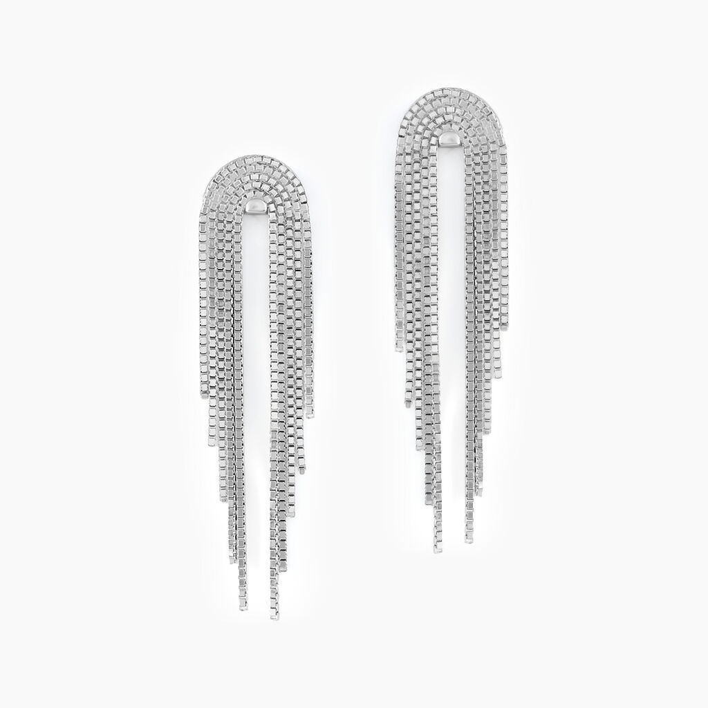 Boucles D'oreilles Pendantes Jakarta Argent Blanc - Boucles d'oreilles pendantes Femme | Histoire d’Or