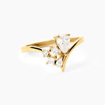 Bague Mevena Argent Dor&eacute; A L'Or 750/1000 Oxyde De Zirconium - Bagues solitaires Femme | Histoire d&rsquo;Or