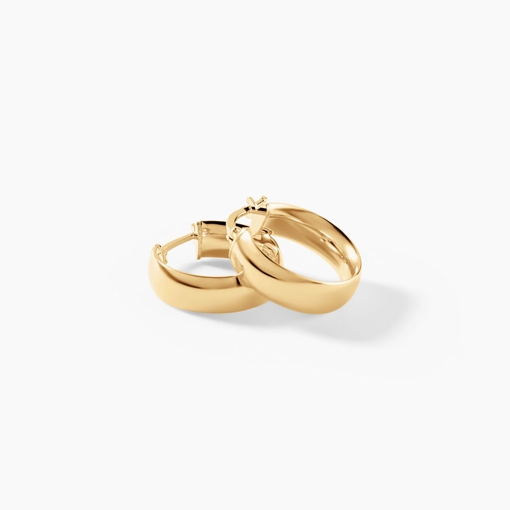 Cr&eacute;oles Terezia Argent Dor&eacute; A L'Or 750/1000 - Boucles d'oreilles cr&eacute;oles Femme | Histoire d&rsquo;Or