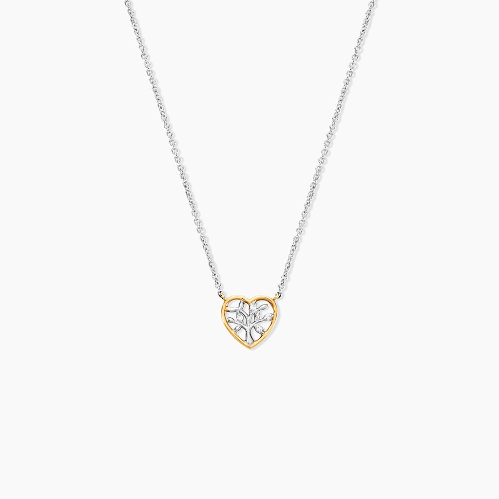 Collier Or Jaune Argent Blanc Oxyde De Zirconium - F&ecirc;te des m&egrave;res Femme | Histoire d&rsquo;Or