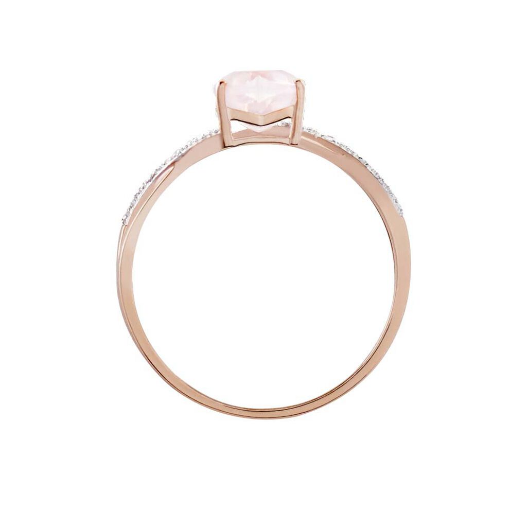 Bague Clothilde Or Rose Quartz Et Oxyde - Bagues solitaires Femme | Histoire d&rsquo;Or