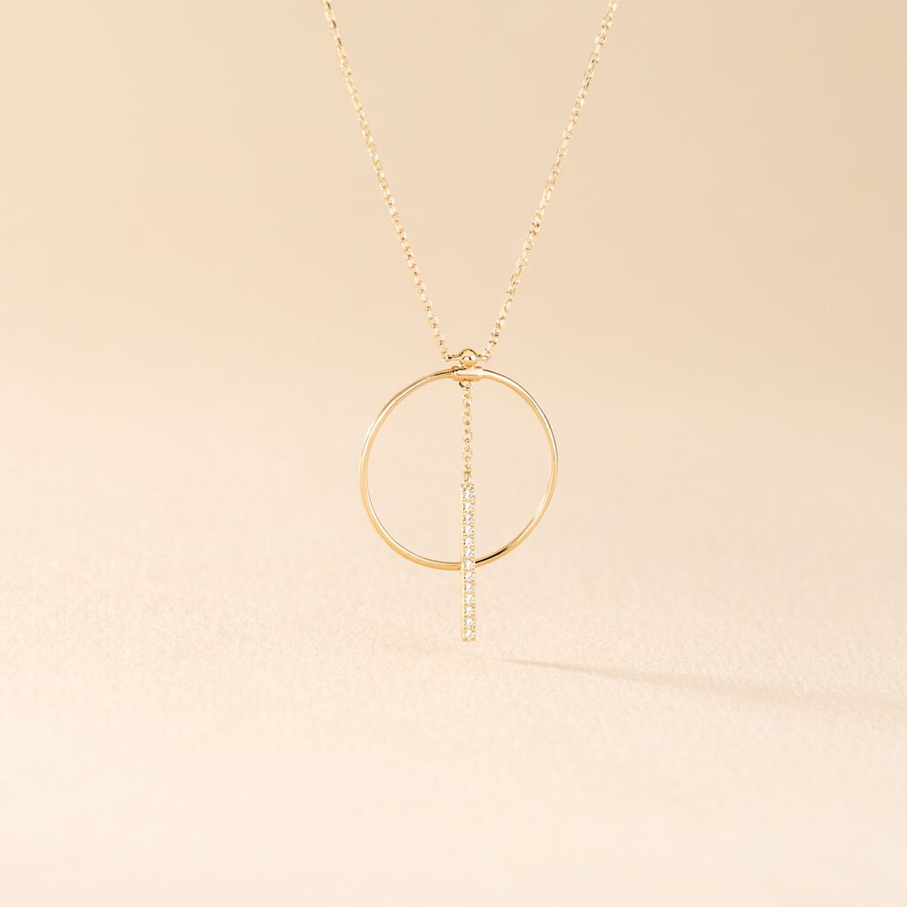 Collier Or Jaune Guda Oxyde De Zirconium - Colliers Femme | Histoire d&rsquo;Or