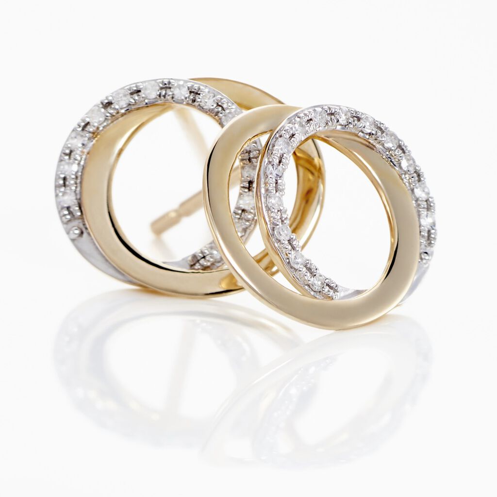 Boucles D'oreilles Or Jaune Tresha Diamants - Clous d'oreilles Femme | Histoire d’Or