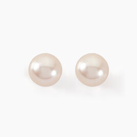Boucles D'oreilles Puces Suki Rondes Nacres Or Jaune Perle De Culture - Clous d'oreilles Femme | Histoire d’Or