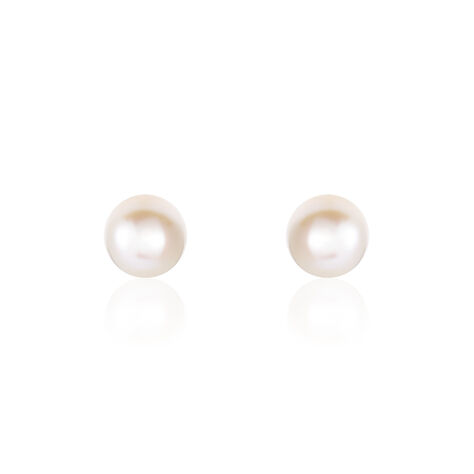 Boucles D'oreilles Puces Suki Rondes Nacres Or Jaune Perle De Culture - Clous d'oreilles Femme | Histoire d’Or