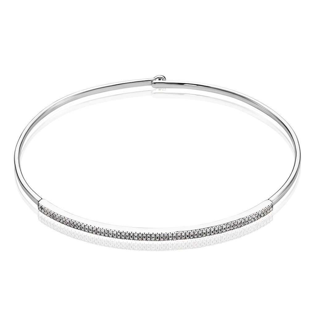 Bracelet Jonc Hermia Blanc Diamant Blanc - Bracelets joncs Femme | Histoire d’Or