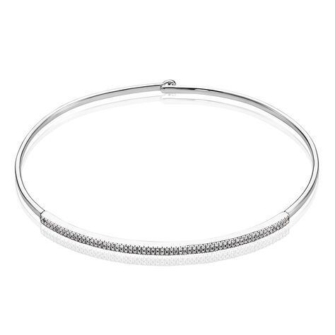 Bracelet Jonc Hermia Blanc Diamant Blanc - Bracelets joncs Femme | Histoire d’Or