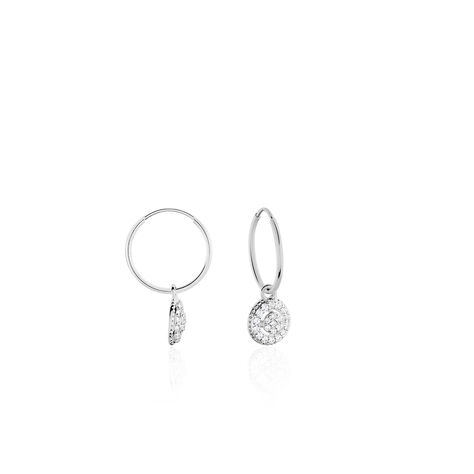 Cr&eacute;oles Lulu Or Blanc Oxyde - Boucles d'oreilles cr&eacute;oles Femme | Histoire d&rsquo;Or