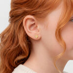 Boucles D'oreilles Puces Arisaema C&oelig;ur Or Jaune - Clous d'oreilles Enfant | Histoire d&rsquo;Or