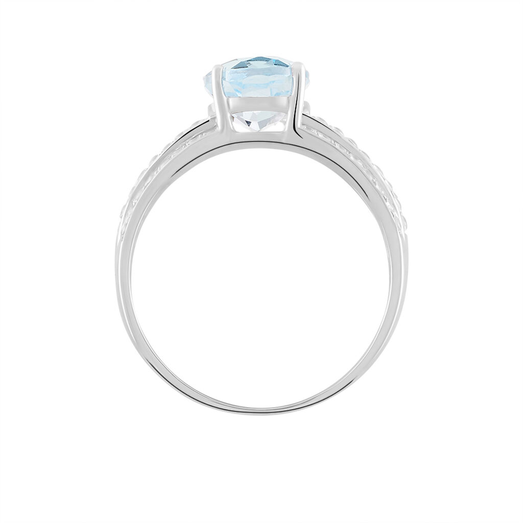 Bague Solitaire Carmelice Or Blanc Topaze Et Oxyde De Zirconium - Bagues solitaires Femme | Histoire d&rsquo;Or