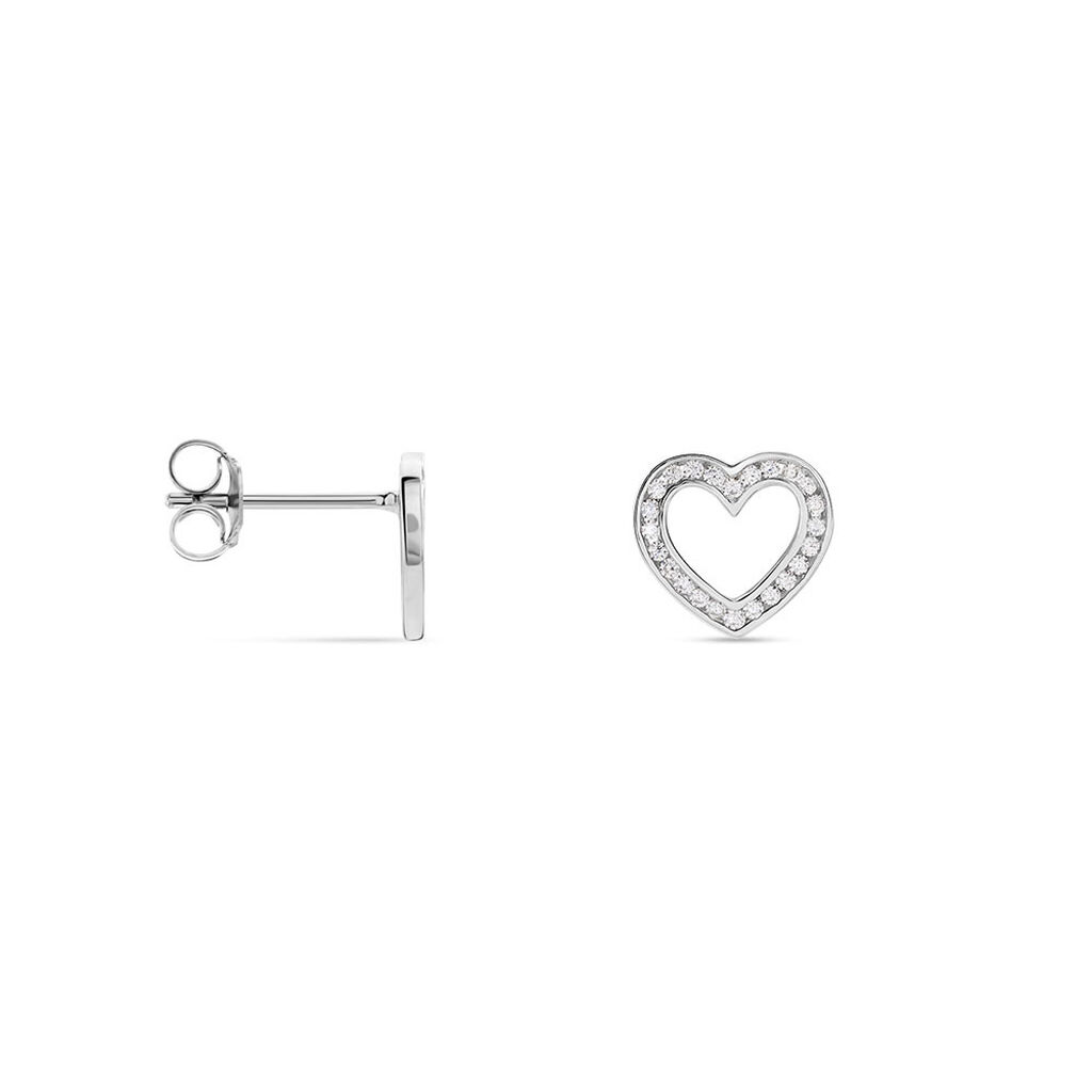 Boucles D'oreilles Puces Quintin Argent Blanc Oxyde De Zirconium - Boucles d'oreilles fantaisie Femme | Histoire d’Or