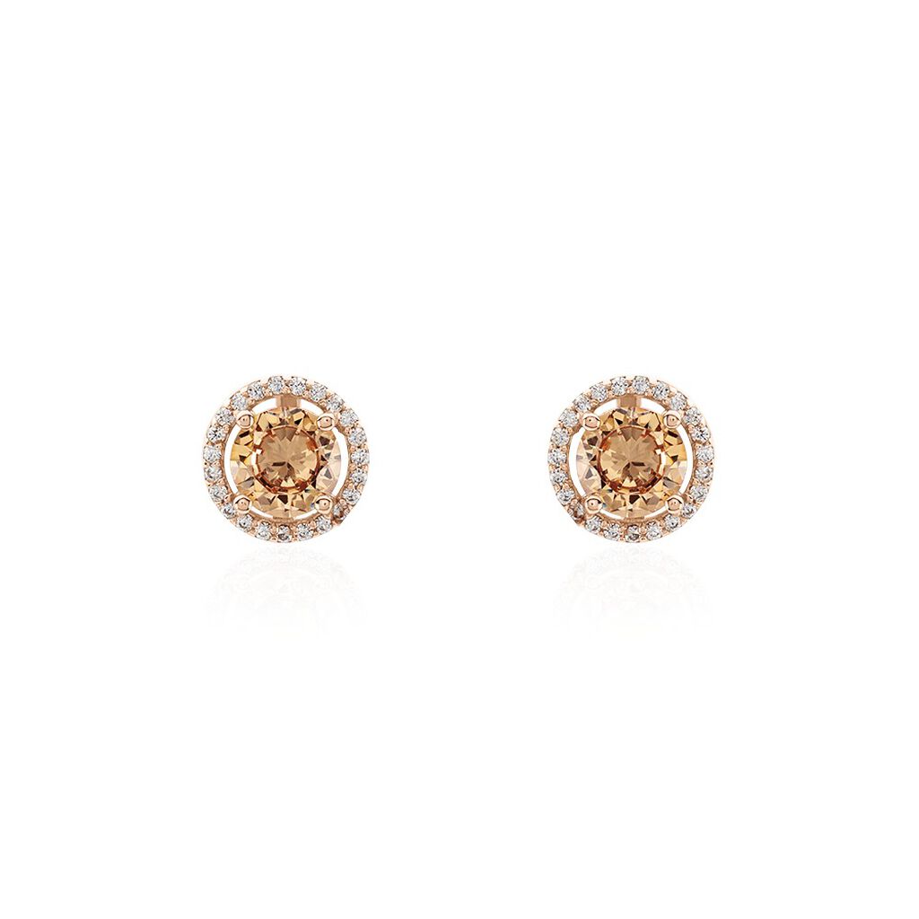 Boucles D’oreilles Puces Rio Argent Rose Oxyde