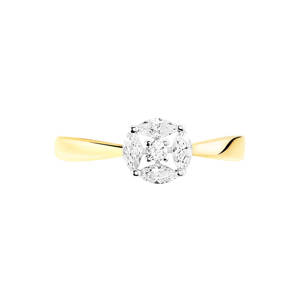 Bague Solitaire Maurena Or Jaune Oxyde De Zirconium - Bagues solitaires Femme | Histoire d’Or