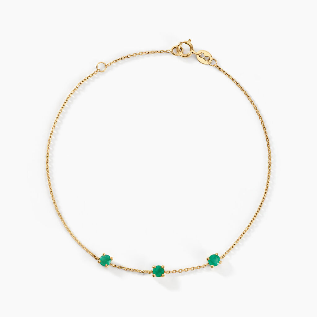 Bracelet Esmerald Rendez-vous Or Jaune Emeraude - Bracelets Femme | Histoire d&rsquo;Or