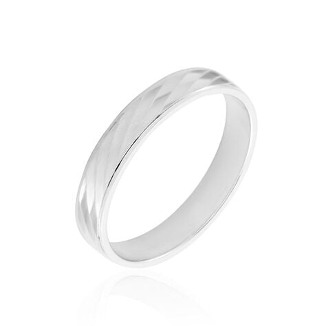 Alliance Marcello Ruban Plat Or Blanc - Alliances Unisex | Histoire d&rsquo;Or