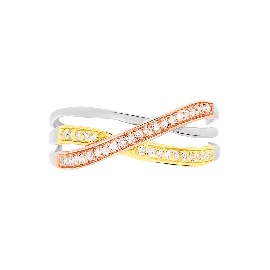 Bague Sabera Or Tricolore Diamant - Bagues avec pierre Femme | Histoire d’Or