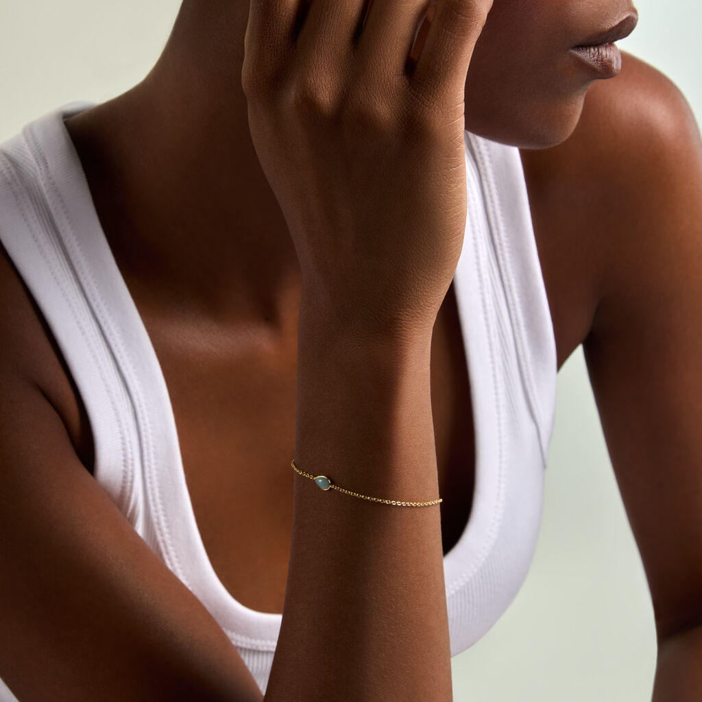Bracelet Ondee Argent Dor&eacute; A L'Or 750/1000 Amazonite - Bracelets Femme | Histoire d&rsquo;Or