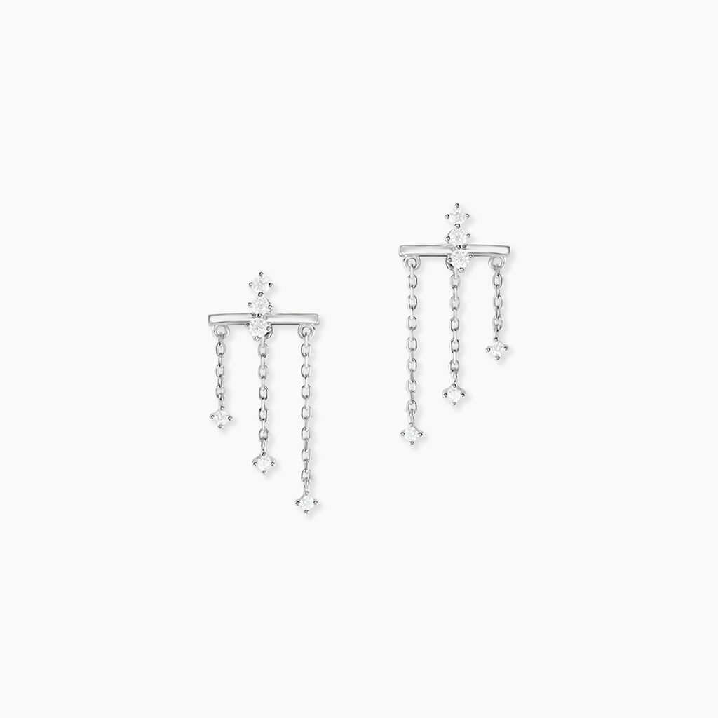 Boucles D'oreilles Pendantes Marsala Argent Blanc Oxyde De Zirconium - Boucles d'oreilles fantaisie Femme | Histoire d&rsquo;Or
