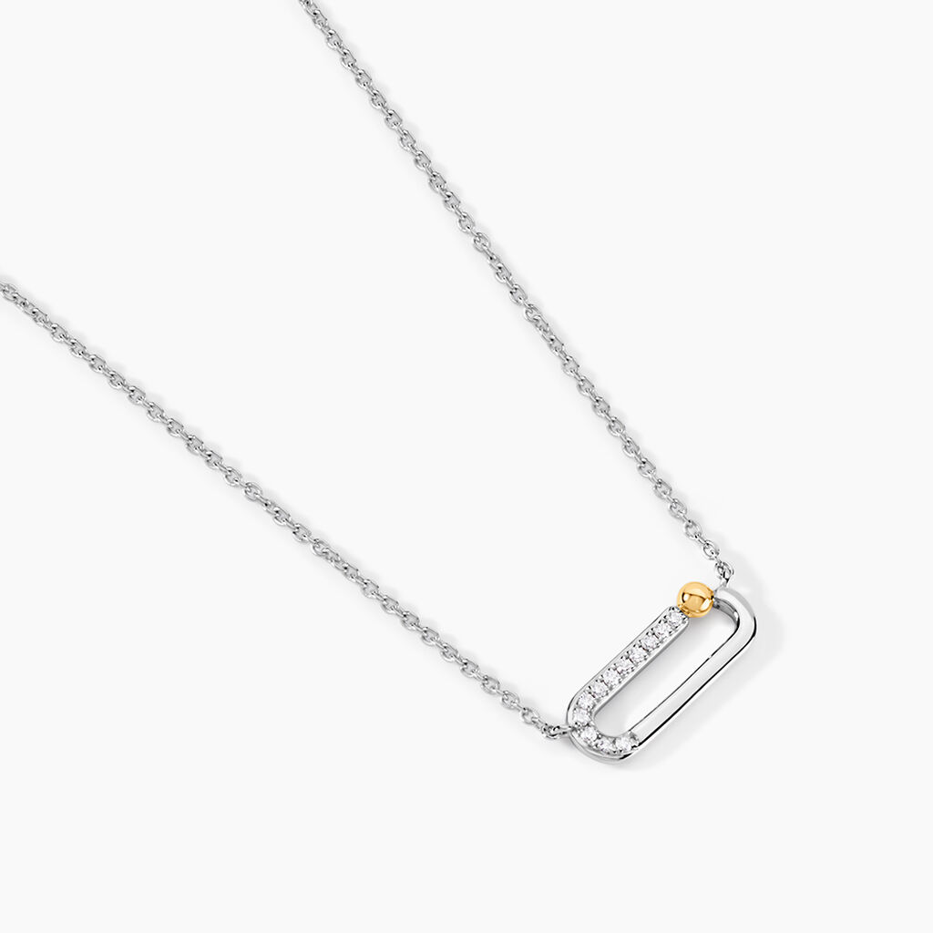 Collier Or Jaune Argent Blanc Oxyde De Zirconium - Colliers Femme | Histoire d&rsquo;Or