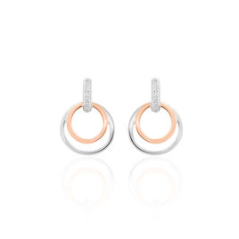 Boucles D'oreilles Pendantes Eloisia Or Bicolore Diamant - Boucles d'oreilles pendantes Femme | Histoire d’Or