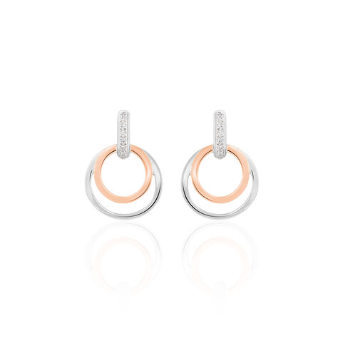 Boucles D'oreilles Pendantes Eloisia Or Bicolore Diamant - Boucles d'oreilles pendantes Femme | Histoire d’Or