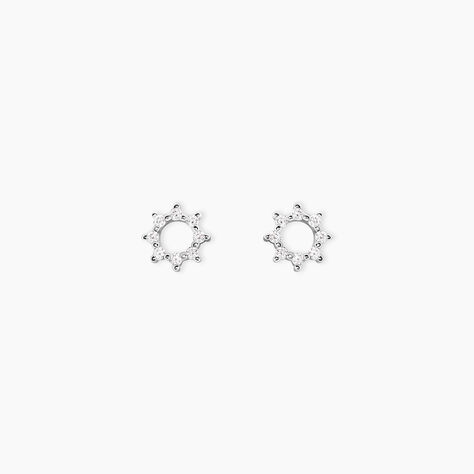 Boucles D'oreilles Puces Ama Argent Blanc Oxyde De Zirconium - Boucles d'oreilles fantaisie Femme | Histoire d&rsquo;Or