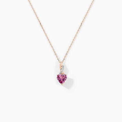 Collier Or Rose Clothilde Rhodolite - Colliers Femme | Histoire d’Or
